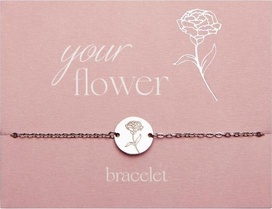 Produktbild HCA Armband - "Your Flower" - Edelstahl - Nelke (20 cm, Edelstahl)