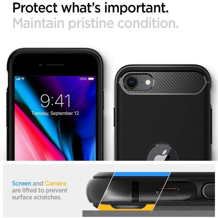 Actual product image Spigen Rugged Armor (Apple iPhone SE (2nd Gen), Apple iPhone SE (3rd Gen))