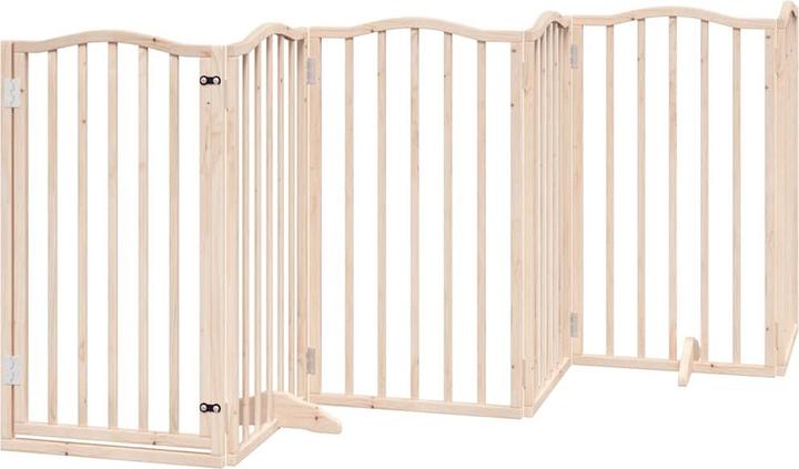 Produktbild vidaXL Hundetor mit Tür Faltbar Absperrgitter Hunde Schutzgitter 9-tlg. Holz (50 cm)