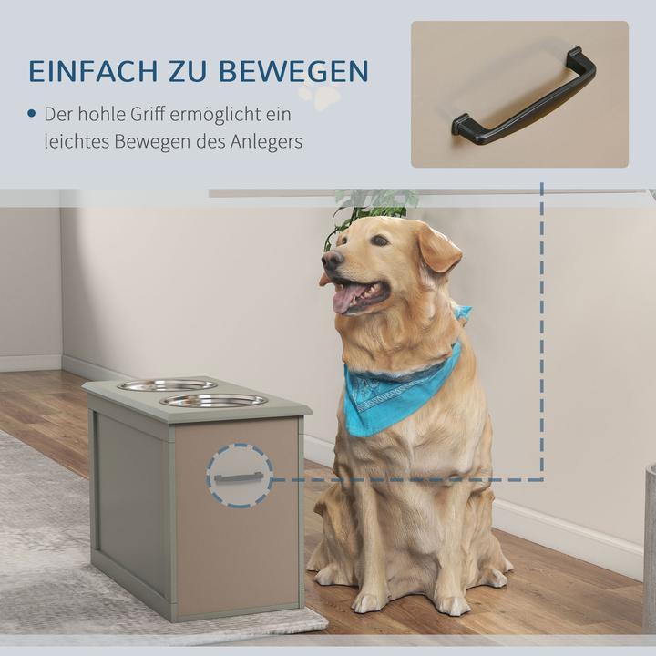 Produktbild PawHut Hundefutterstation mit abnehmbaren Näpfen und Stauraum