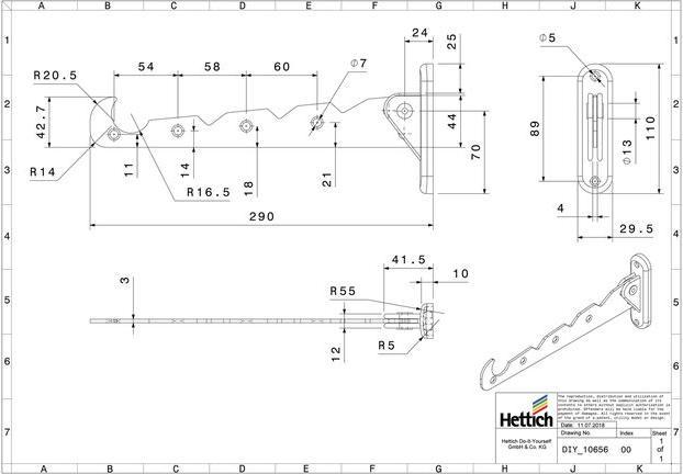 Produktbild Hettich Kleiderlfter, silber