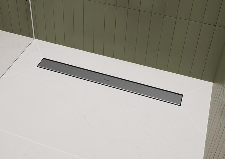 Produktbild hansgrohe RainDrain Go kit complet caniveau de douche 500, écoulement à larrière, pour installation (500 mm)