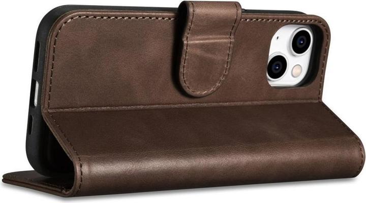 Actual product image iCarer oil Wax Wallet Case 2 in1 Cover iPhone 14 Plus Anti-RFID Leather Flip Case Brown (WMI14220723 (Apple iPhone 14 Plus)