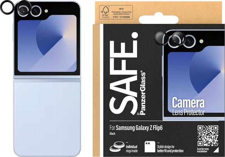 Produktbild PanzerGlass SAFE.by Lens Protector Samsung Z Flip 6 -black (1 Stk., Samsung Galaxy Z Flip6)