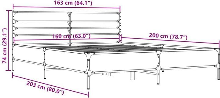 Produktbild vidaXL Bettgestell (160 x 200 cm)