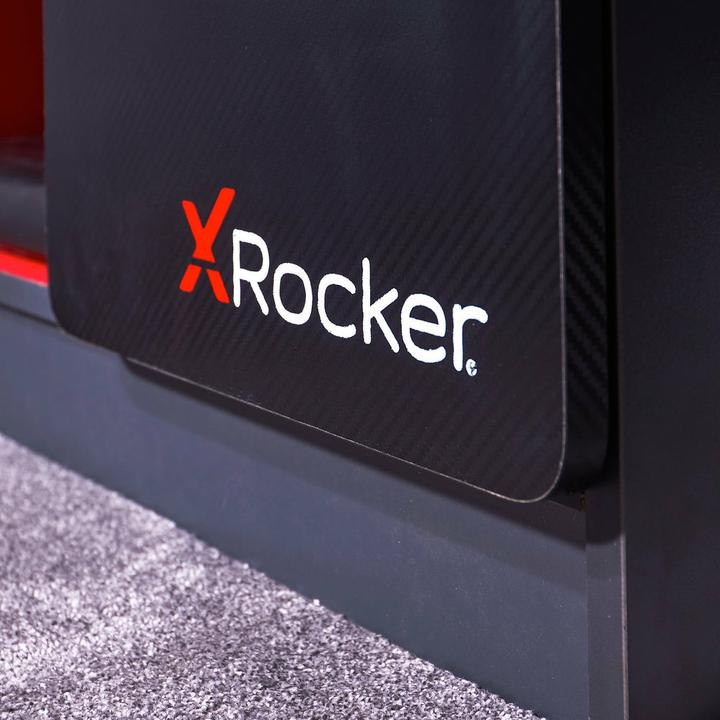 Actual product image X Rocker Carbon-Tek gaming TV board with LED lighting - grey/red