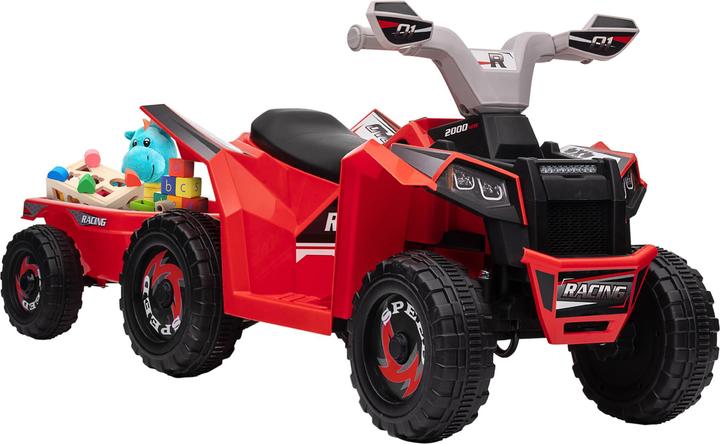 Homcom Kinder Elektrofahrzeug Kunststoff, Metall Rot+Grau+Schwarz (6 V)