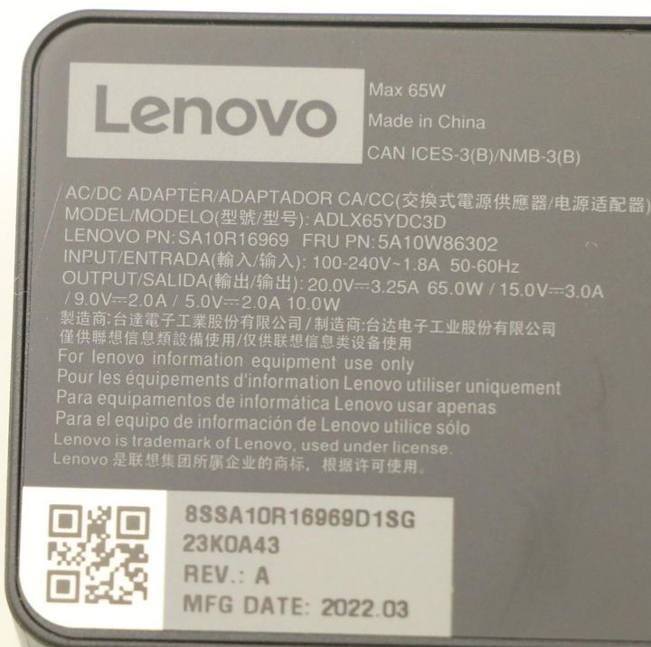 Actual product image Lenovo 02DL124 (USB-C) (65 W)