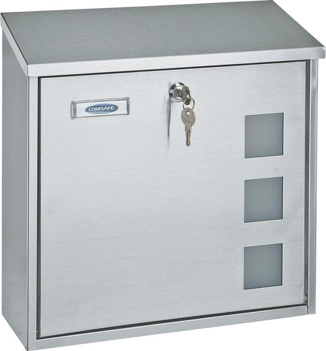 Rottner Briefkasten Muro INOX Edelstahl Zylinderschloss 2 Schlüssel Namensschildhalter Sichtfenster