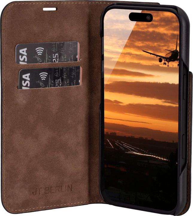 Actual product image JT Berlin Genuine leather BookCase Tegel for Apple iPhone 17 black (Apple iPhone 17)