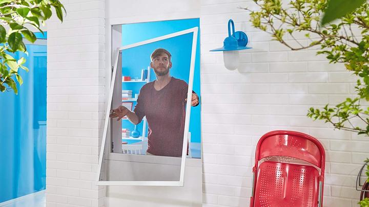 Actual product image tesa Insect screen Alu COMFORT for windows, with aluminium frame, without drilling (120 x 150 cm)