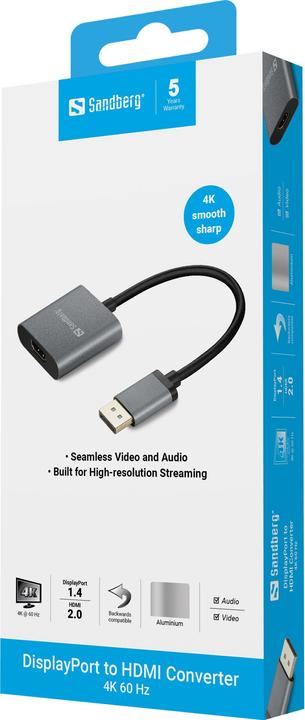 Image du produit Sandberg DisplayPort — HDMI (Typ A) (20 cm)