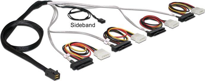 Image du produit Delock Câble Mini SAS HD x 4 SFF 8643 mâle > 4 x SAS 29 Pin SFF 8482 femelle