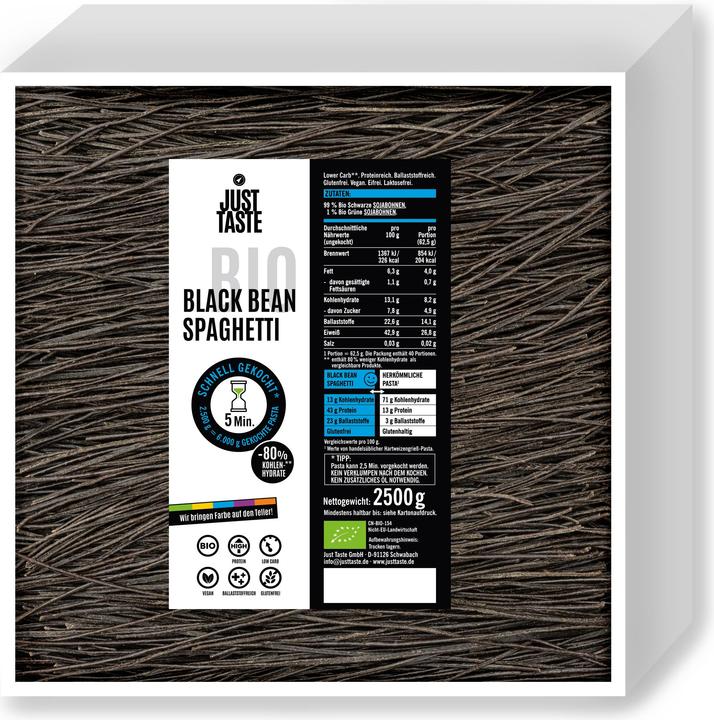 Just Taste Bio Black Bean Spaghetti 2,5kg (2500 g)