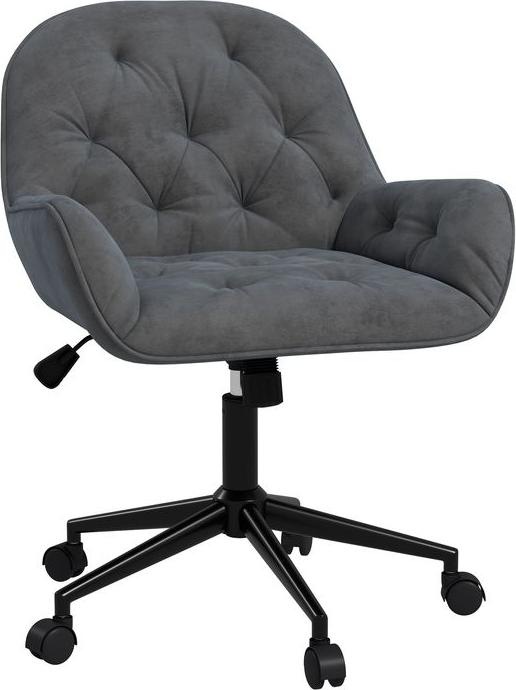 Produktbild Swisshandel24 Bürostuhl mit Wippfunktion, ergonomisch, Samtoptik, Dunkelgrau