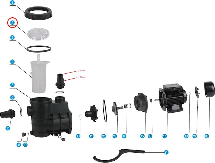 Produktbild SunSun Ersatzteil Schwimmbadpumpe HZS-200/300 Transparenter Filter Deckel