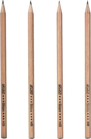 Produktbild Herlitz Bleistift Skizzo natur, sechseckig, Härtegrad: HB aus Holz, naturbelassen, bruchsichere Graphitmine (2.20 mm, HB, 12 x)