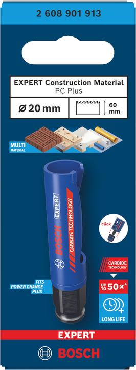 Image du produit Bosch Professional Zubehör Bosch Blau Zubehör 2608901913 EXPERT Power-Change Lochsäge 20mm (20 millimètres)