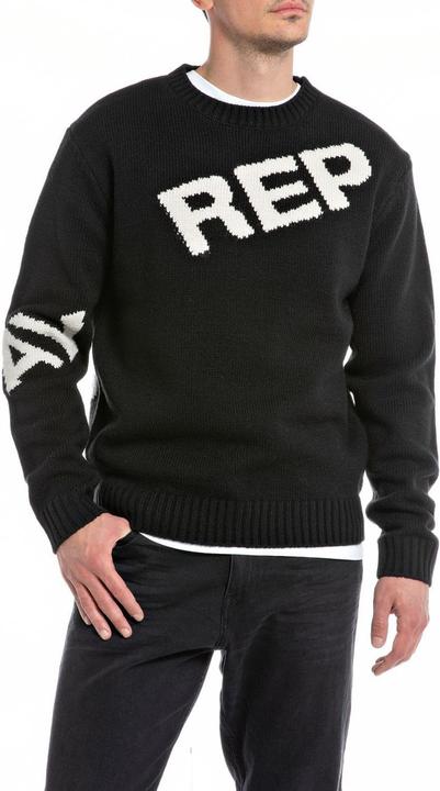 Produktbild Replay Herentrui van wolmix, Jacquard Black/Butter 110, S (S)