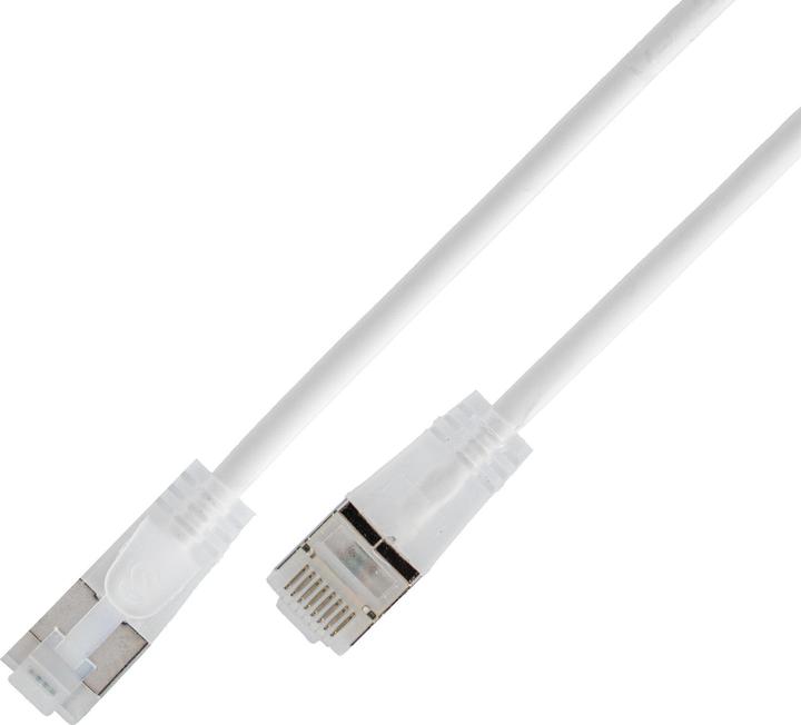 Produktbild SLIM Slimpatchkabel RJ-45 - RJ-45, Cat 6A, U/FTP, 7.5 m, Weiss (U/FTP, CAT6a, 7.50 m)