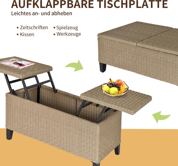 Produktbild Outsunny 2in1 Gartentisch mit Stauraum