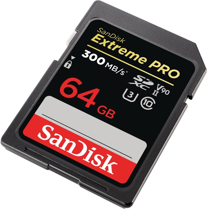 Actual product image SanDisk Extreme Pro (64 GB, SDXC, U3, UHS-II)