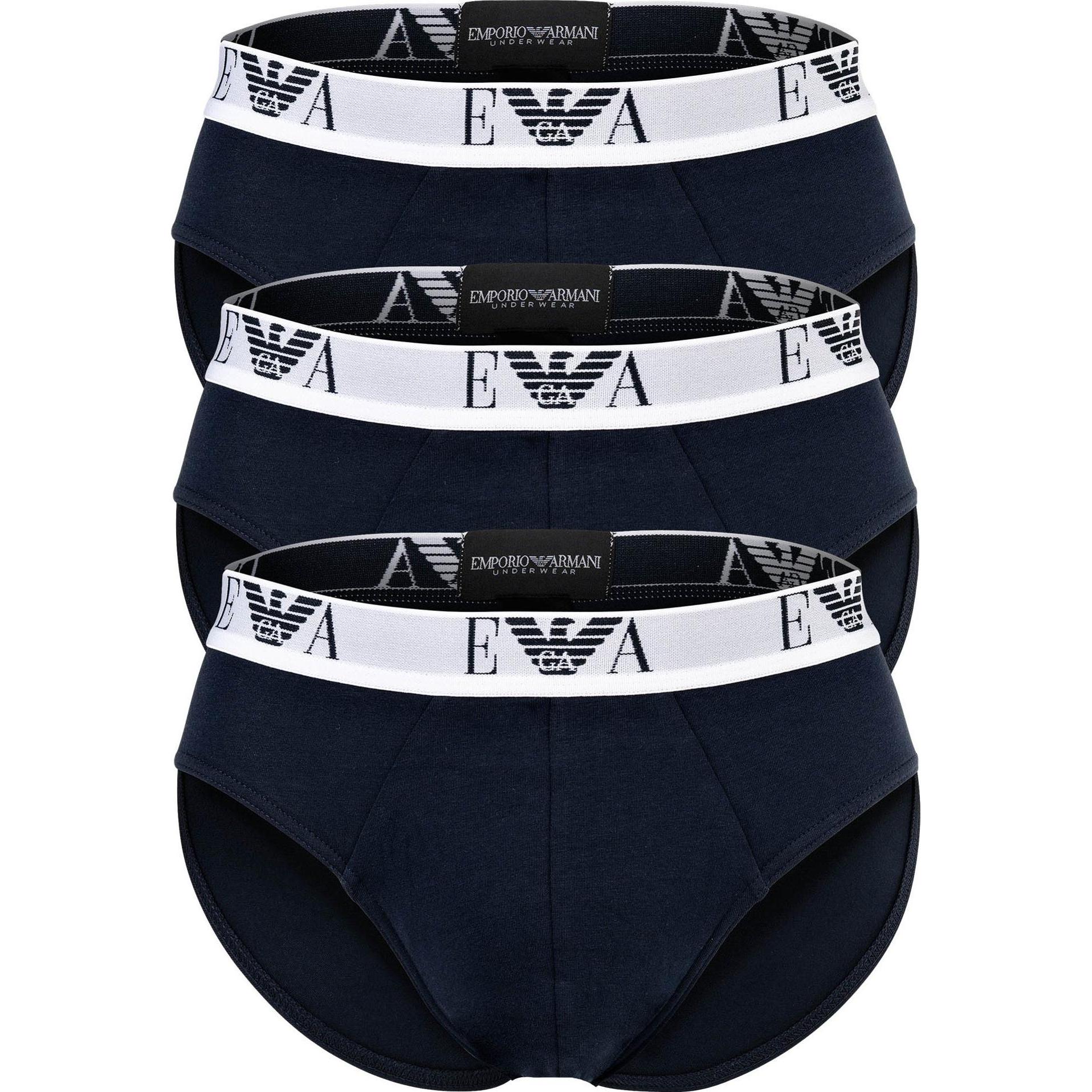 Emporio Armani, Herren, Unterhosen, Bold Monogram, Blau, (S, 3er Pack)