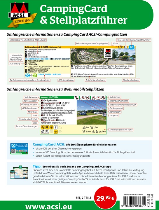 Produktbild HV ACSI CampingCard&Stellplatzführer (Deutsch, Hallwag, ACSI, 2023)