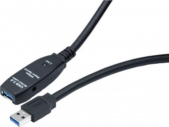 Produktbild Exertis Connect Aktives USB 3.0 Verlängerungskabel mit Verstärker, USB St. A/ USB Bu. A, 5,0 m (5 m, USB 3.2 Gen 1)