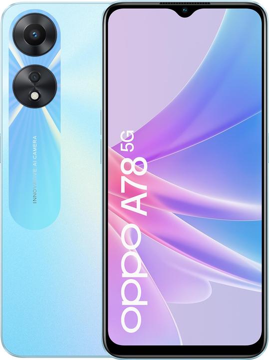 Actual product image OPPO A78 5G (128 GB, Glowing blue, 6.56", Dual SIM, 5G)