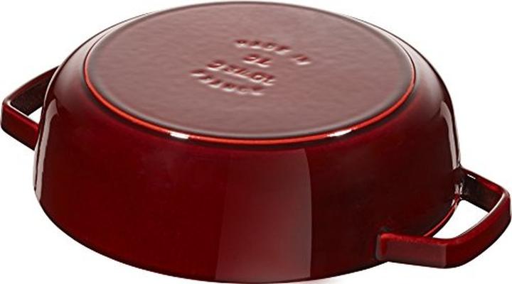 Actual product image Staub 40511-512-0 Roaster with chistera, suitable for induction, cast iron, grenadine (24 cm, Casserole + Stewpot, Cast iron)