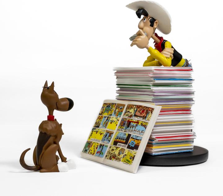 Image du produit Plastoy Lucky Luke : Lucky Luke et Rantanplan Stack of Comics Collector Figure