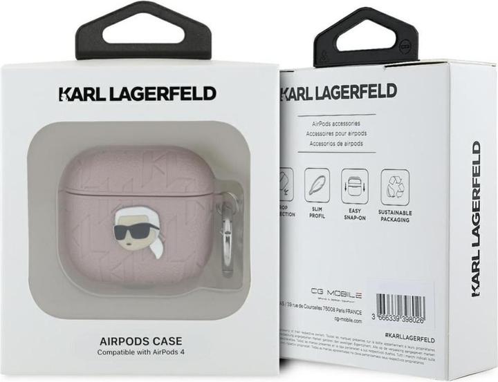 Image du produit Karl Lagerfeld Étui pour casque Monogram Karl pour AirPods 4 - Rose (Manchon pour casque d'écoute)