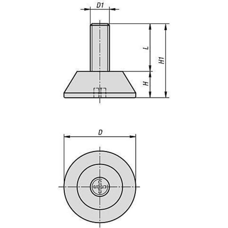 Thumbnail - Kipp, Möbelausstattung, Stellfuss K0674, Polyamid, rund
