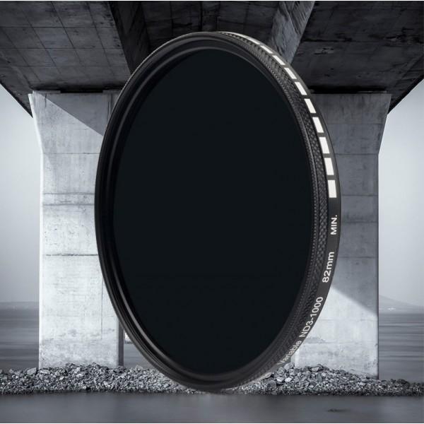 Image du produit Kase Filtre ND Variable ND3-1000 avec butées (82 mm, Filtre gris neutre)