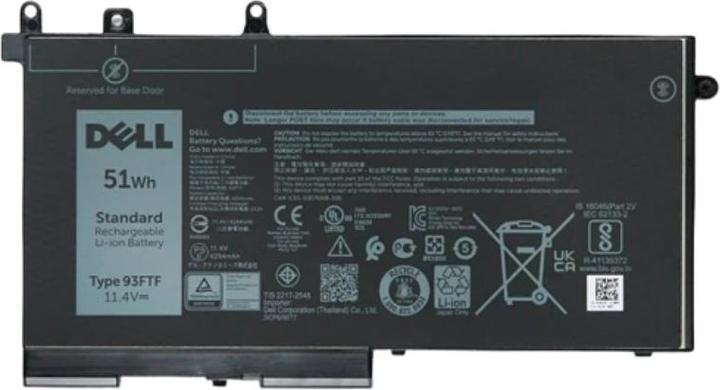 Produktbild Dell Battery 51WHR 3 Cell Lithium Ion - Battery (3 Zellen, 4100 mAh)