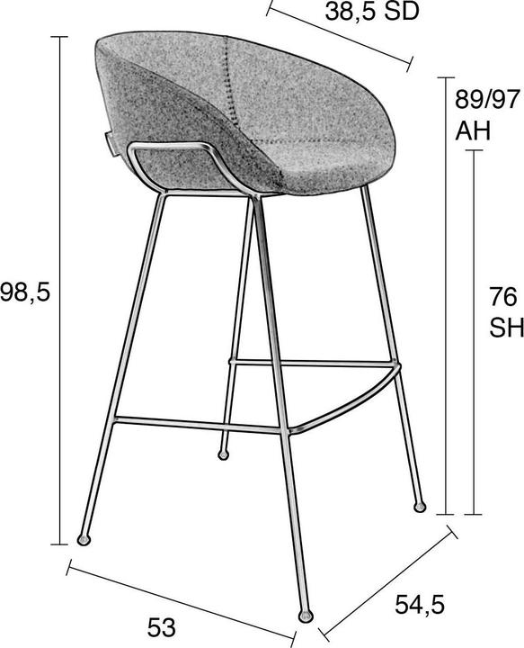 Productafbeelding Zuiver Barhocker Feston