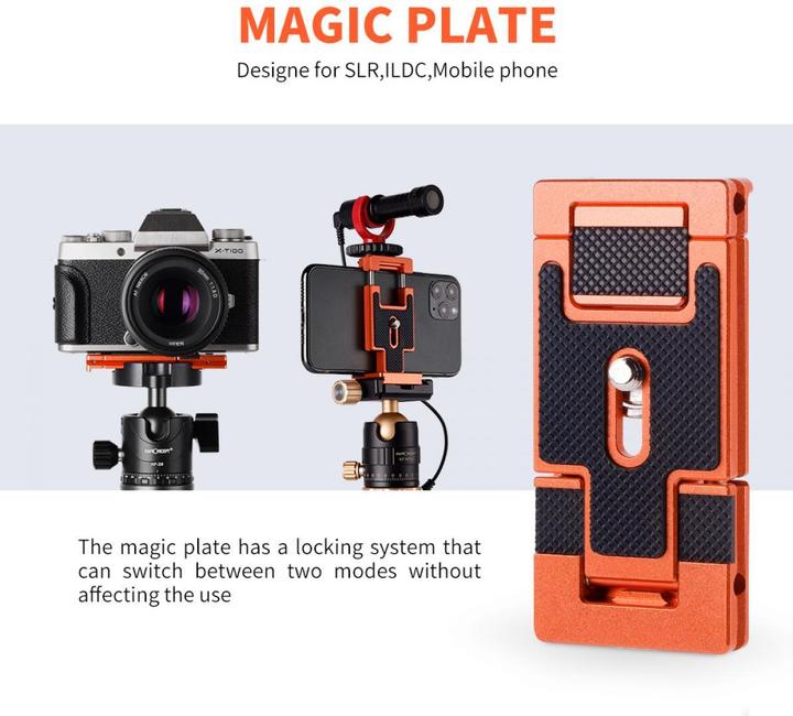 Image du produit K&F Concept Plaque de dégagement rapide et support pour smartphone KF31.027V2