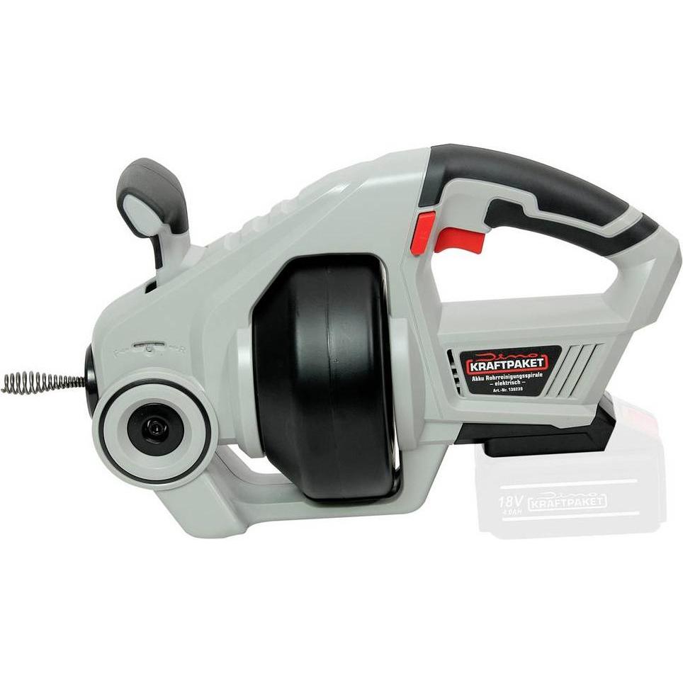 Dino KRAFTPAKET 18V-7m-15mm-450W-solo 130239 Rohrreinigungsgerät, Utensili pulizia