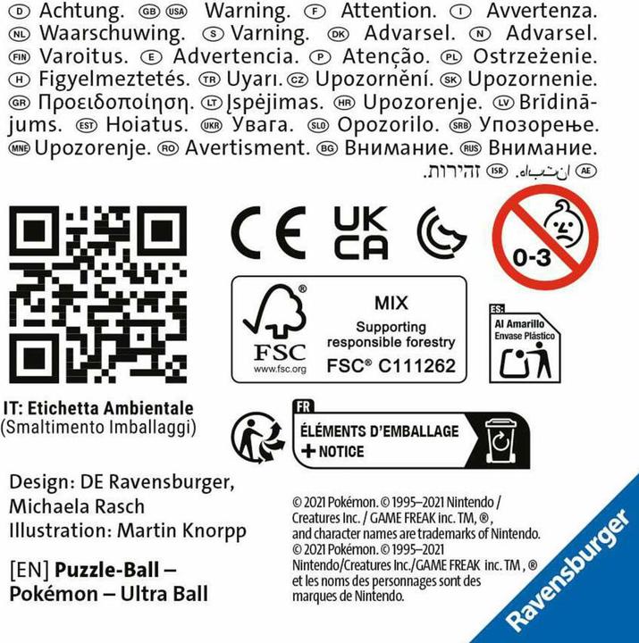 Produktbild Ravensburger Pokémon Pokéballs Hyperball (54 Teile)