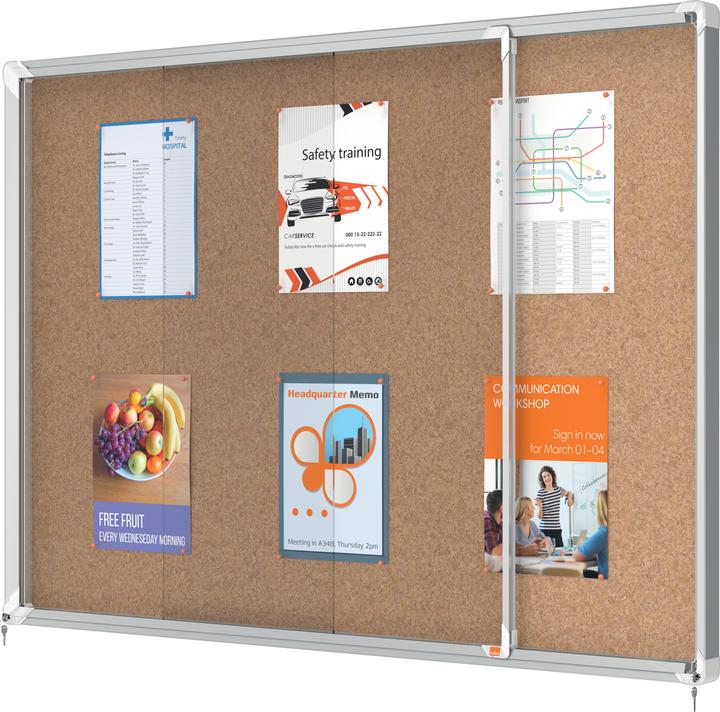 Actual product image Nobo Lockable Notice Board Premium Plus Indoor Cork (Bulletin board)