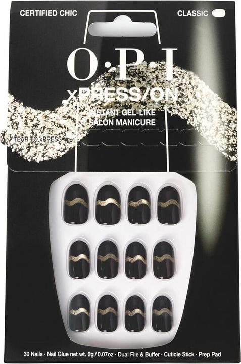 Immagine prodotto OPI Xpress/On Nail Art (Unghie artificiali, color oro, Nero)