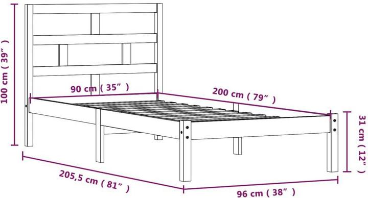Image du produit vidaXL Bettrahmen (90 x 200 cm)