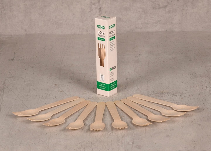 Produktbild Kesper Einweggabel Holz, 10er-Pack (10 x)