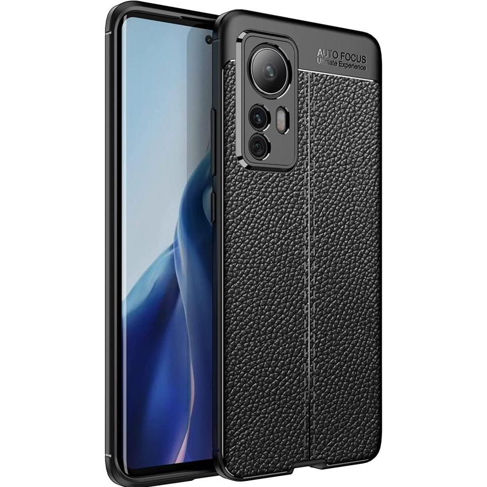 Screenguard Xiaomi 12X Hülle Leather Design TPU Cover (Xiaomi 12X), Smartphone Hülle, Schwarz