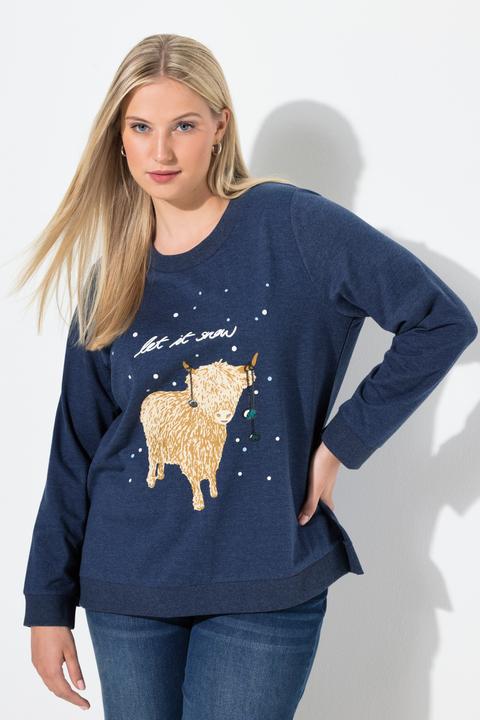 Produktbild Ulla Popken Sweatshirt, Let it Snow, Pailletten, Rundhals, Langarm (50, 52)