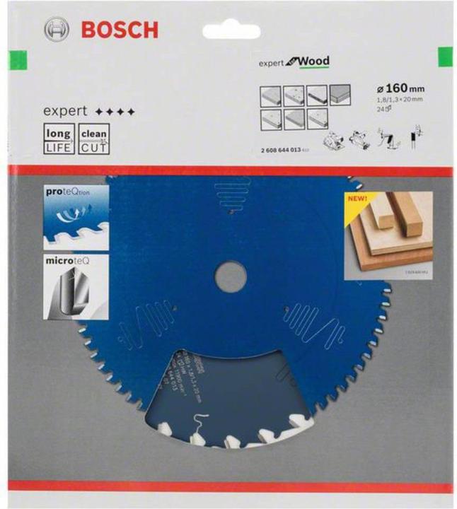 Produktbild Bosch Professional Zubehör Kreissägeblatt Expert for Wood, 160 x 20 x 1,8 mm, 24