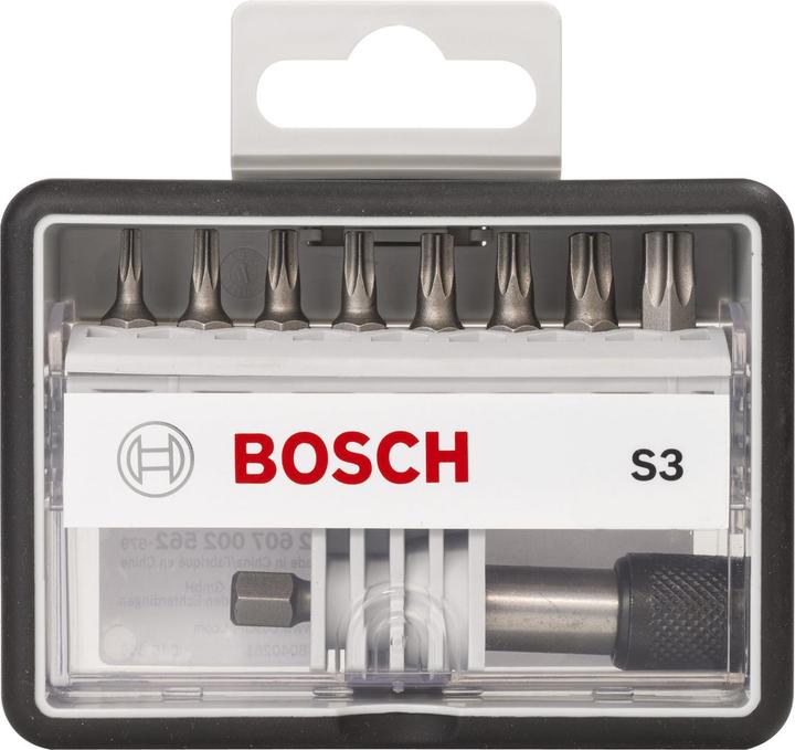 Produktbild Bosch Professional Zubehör 8+1-tlg. Schrauberbit-Set, Robust Line, S T, Extra Hard-Ausführung (Innensechsrund TX)