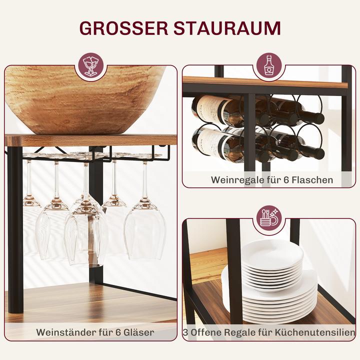 Image du produit Homcom Bartisch Set MDF, Stahl Braun