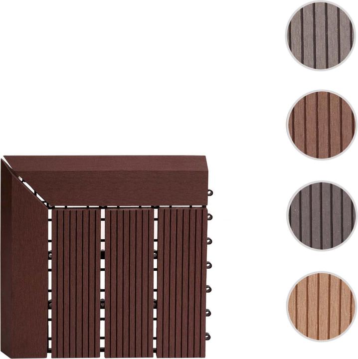 Image du produit Swisshandel24 WPC Carrelage d'angle Rhône + bordure, aspect bois terrasse, 30x30cm Premium angle gauche, ligne (1 x, 30 x 30 cm)